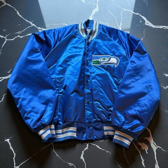 Vintage 1990’s Seattle Seahawks Chalk Line Satin Jacket Men’s XL NWT - Picture 1 of 5